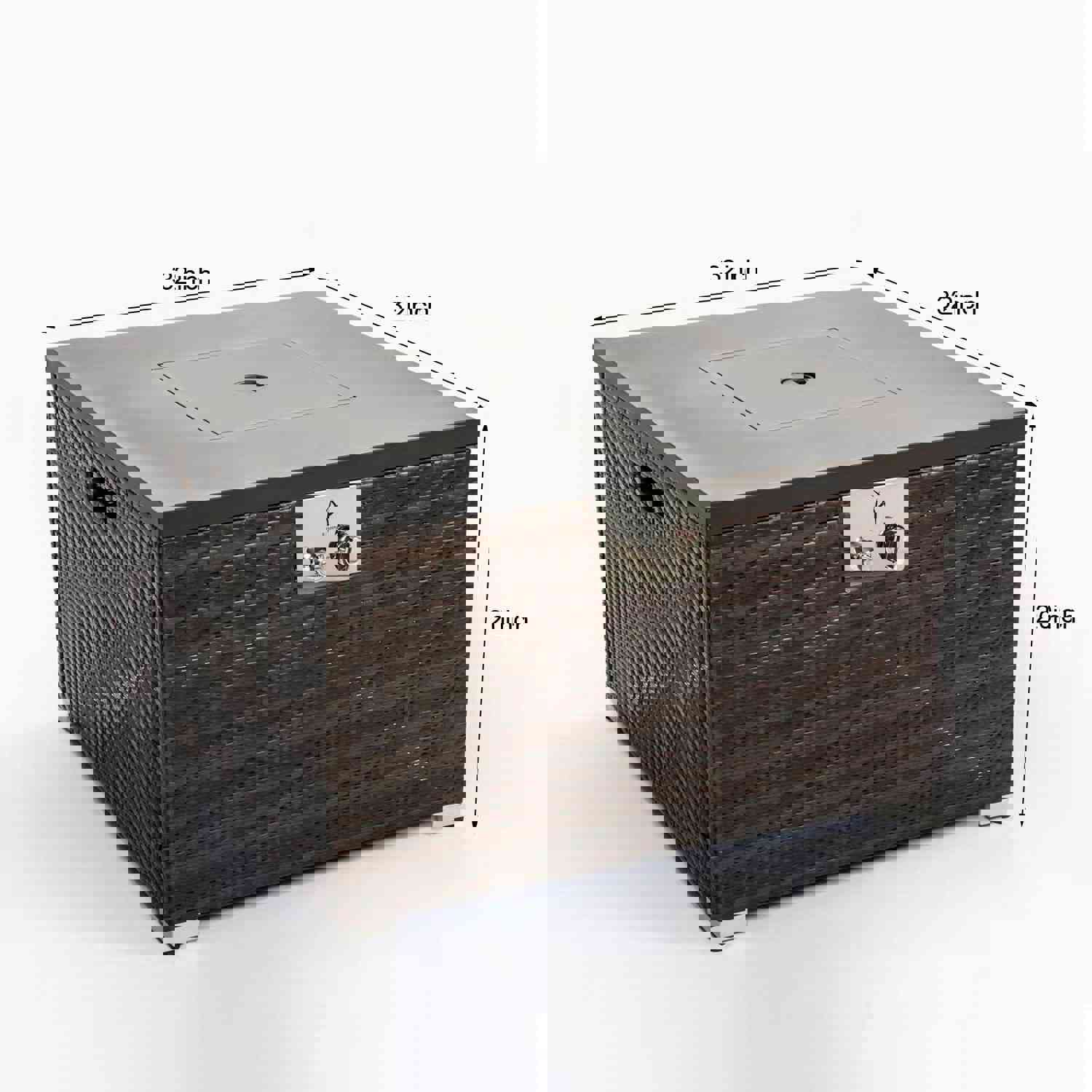 32inch Outdoor Propane Gas Fire Pit Table with Glass Rocks