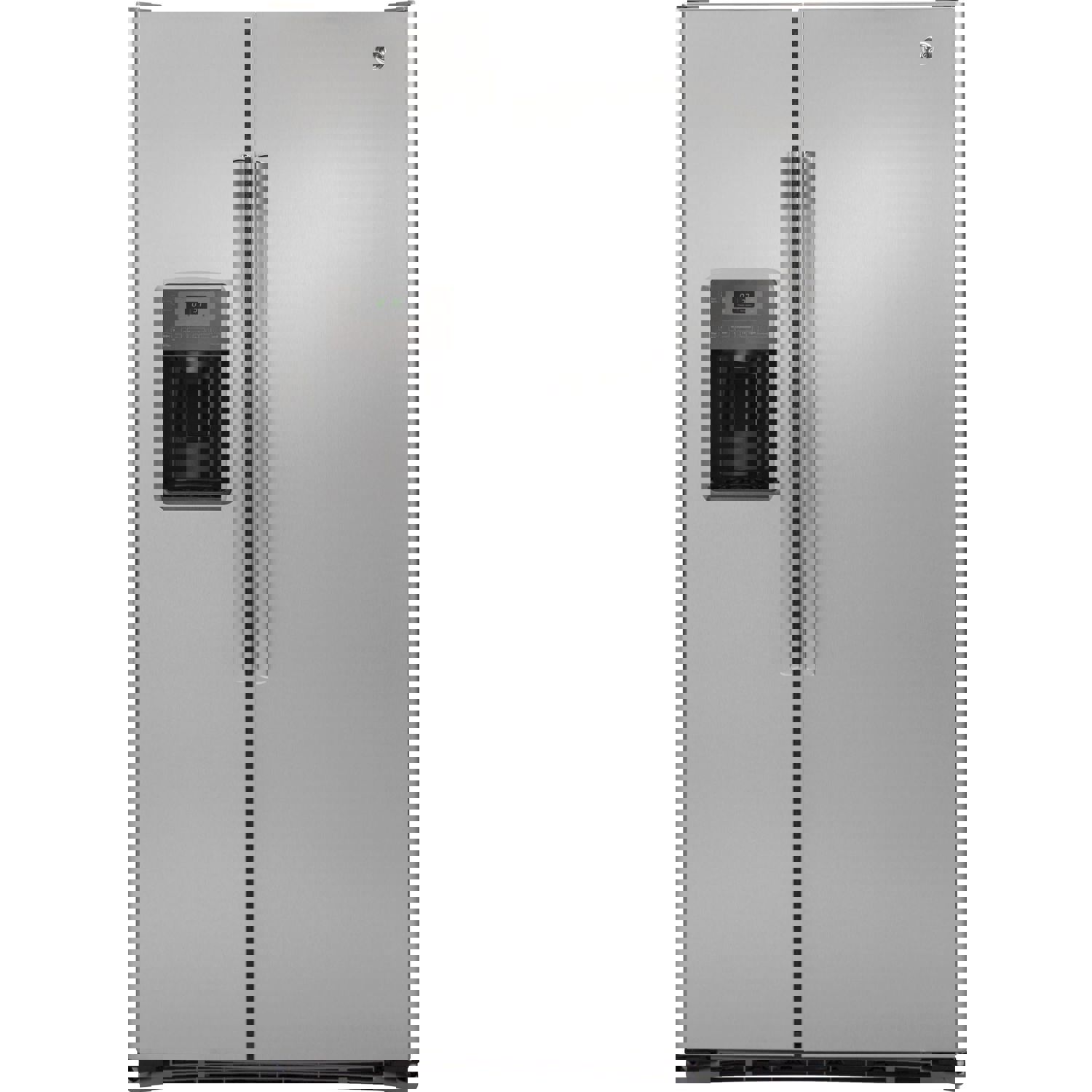 GE 36-inch, 21.9 cu. ft. Counter-Depth Side-by-Side Refrigerator with Ice and Water Dispenser GZS22DSJSS