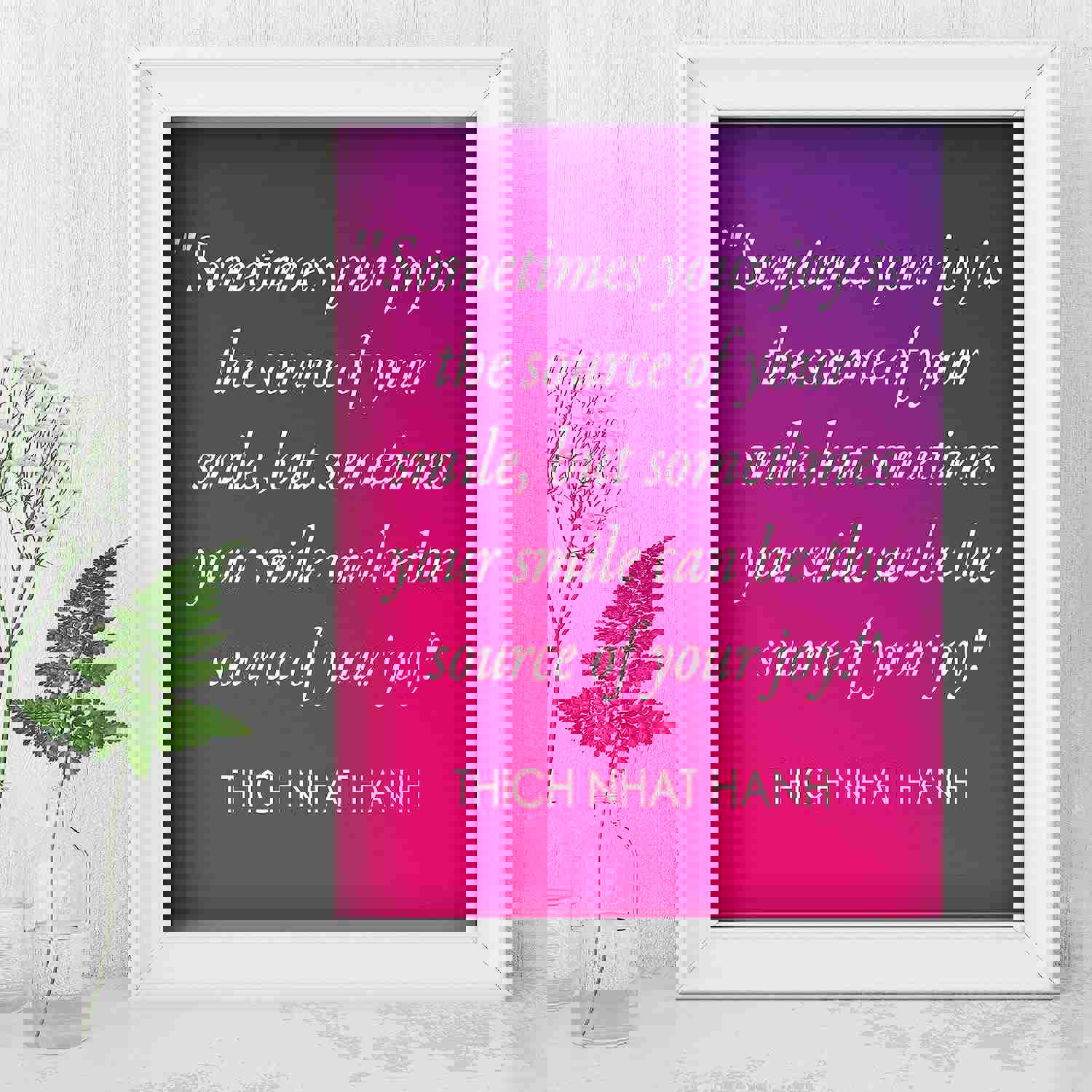 Your Smile Can Be the Source of Your Joy - Thich Nhat Hanh Mindfulness Quotes - 8 x 10 Spiritual Wall Art Print