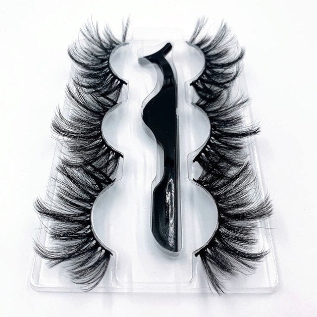 7/8/10 Pairs 3D Mink Lashes - 25mm Dramatic Volume Natural Long Silk Eyelashes