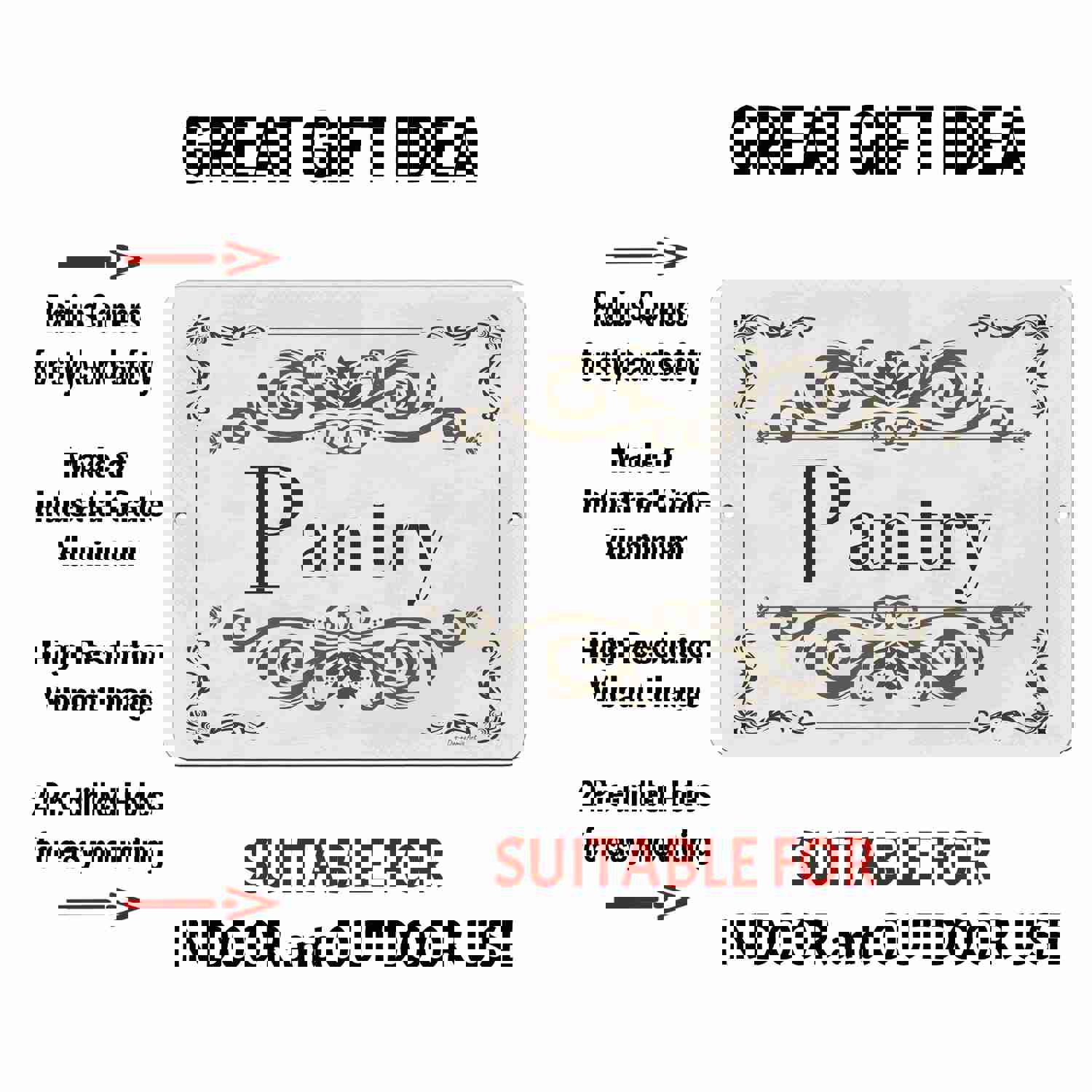 Decorative Pantry Metal Sign - Stylish Kitchen Wall Art Décor