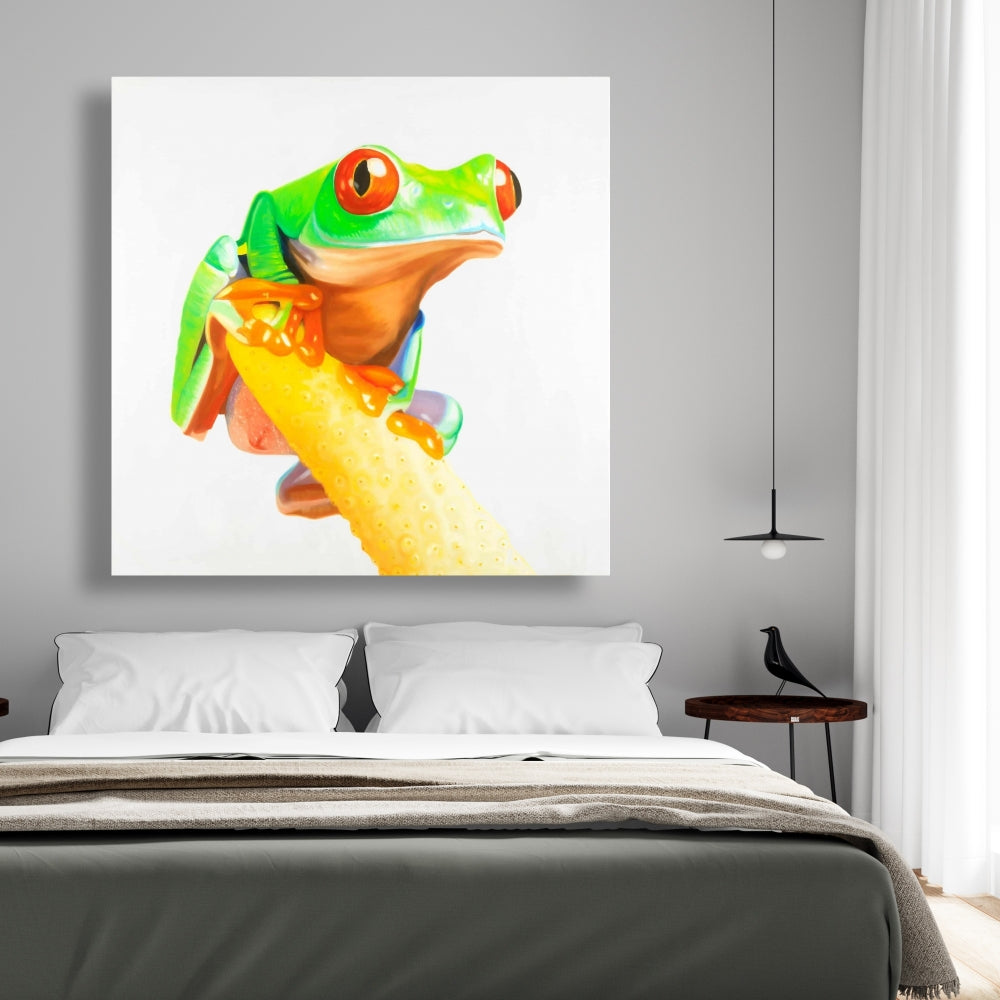 Curious Red Eyed Frog - Fine Art Gallery Wrapped Canvas 24x36
