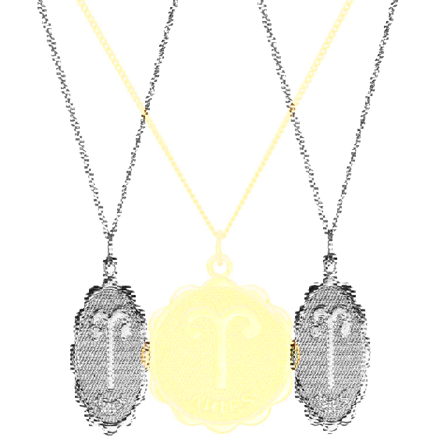 Zodiac Medallion Necklace - 14k Gold Filled with Extra Fine Link Chain