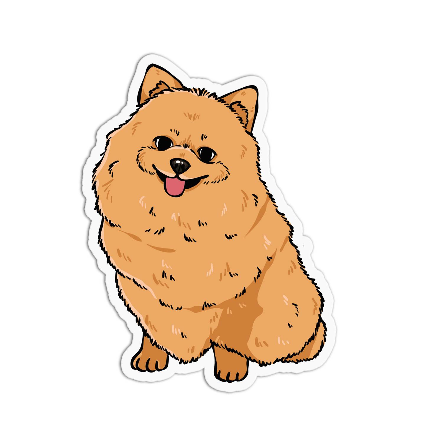 Pomeranian Dog Sticker - Waterproof and Dishwasher Safe