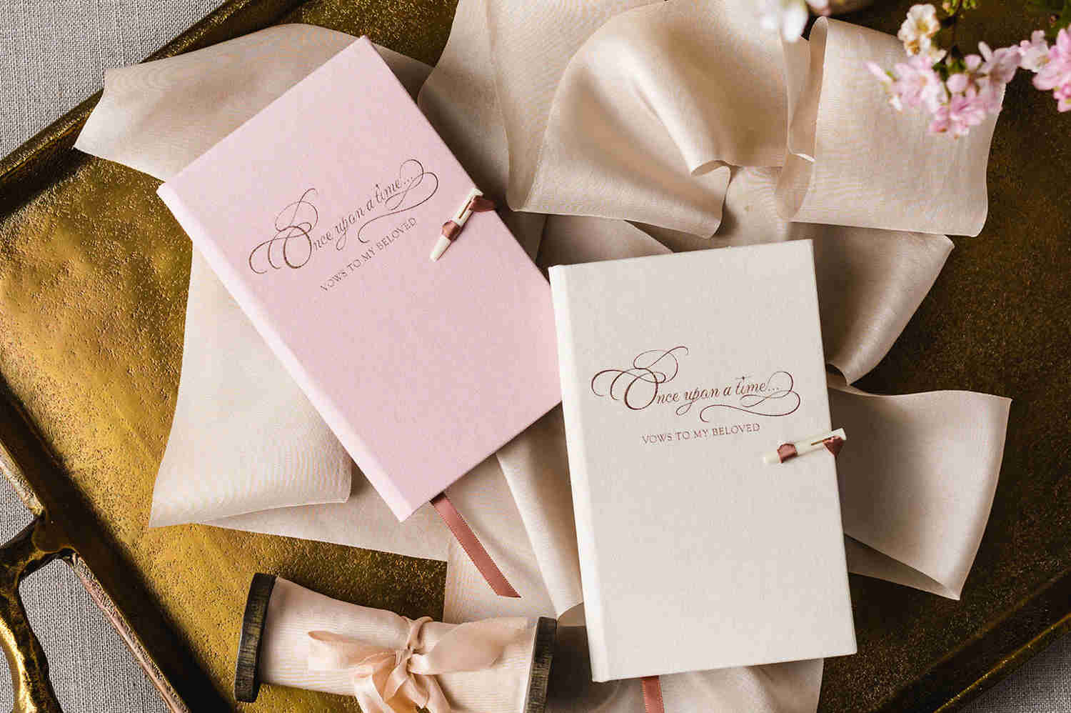 Once Upon a Time - Set of 2 Heirloom Vow Books for Weddings