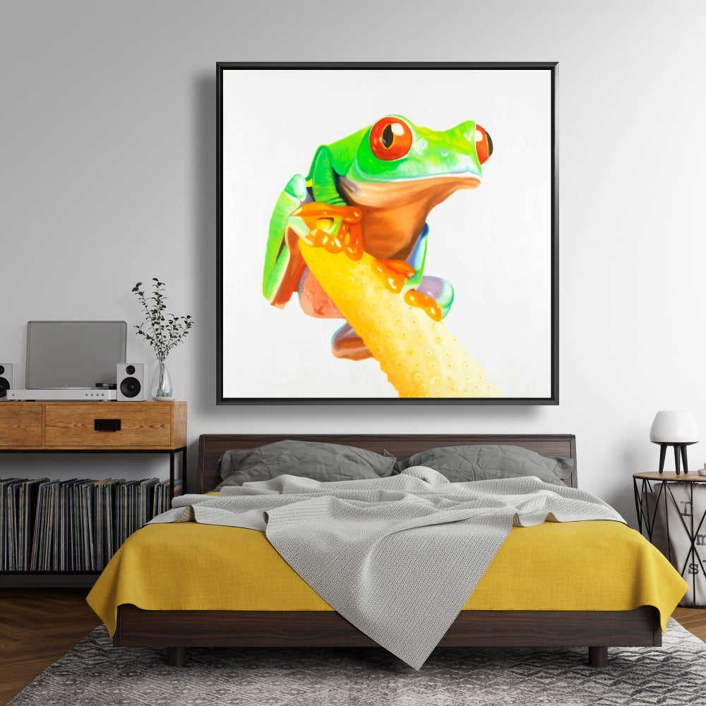 Curious Red Eyed Frog - Fine Art Gallery Wrapped Canvas 24x36