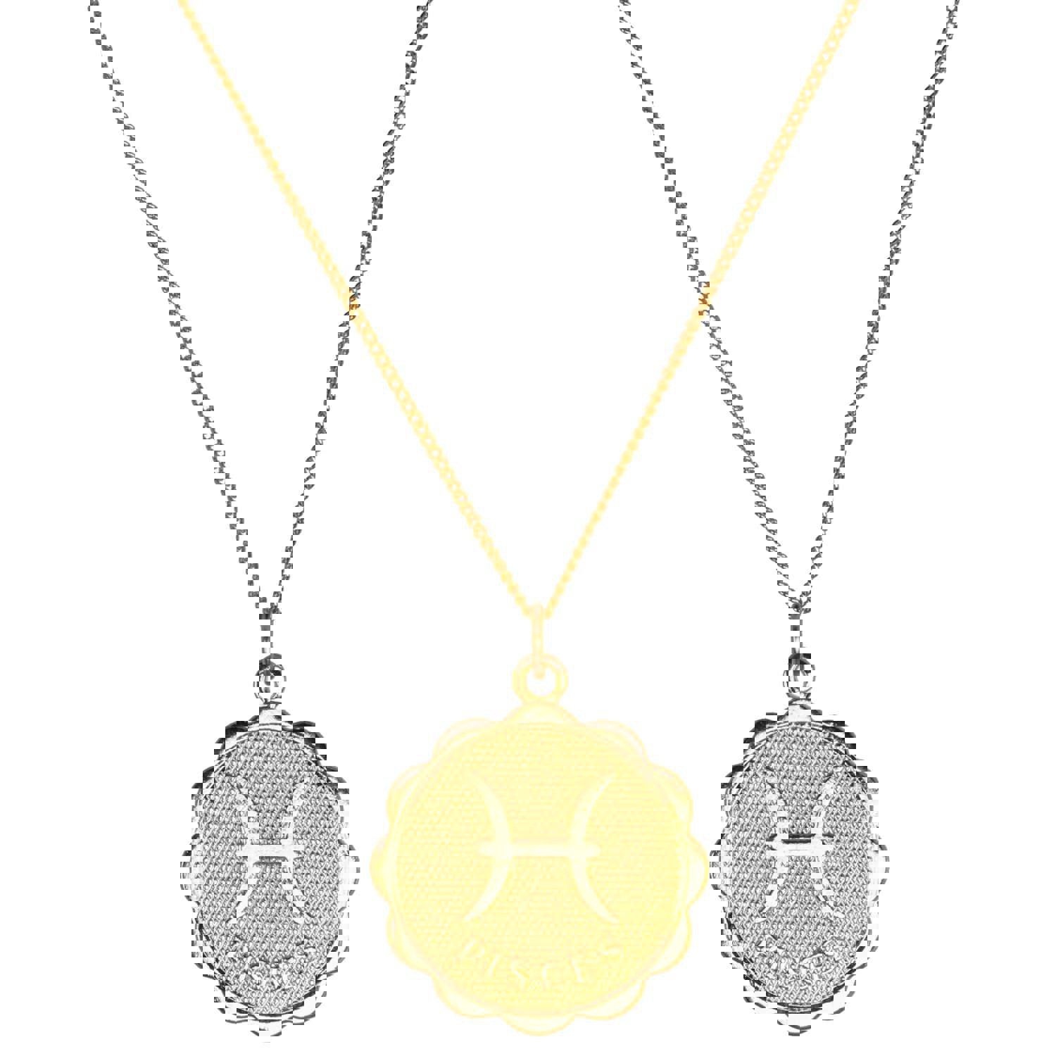 Zodiac Medallion Necklace - 14k Gold Filled with Extra Fine Link Chain