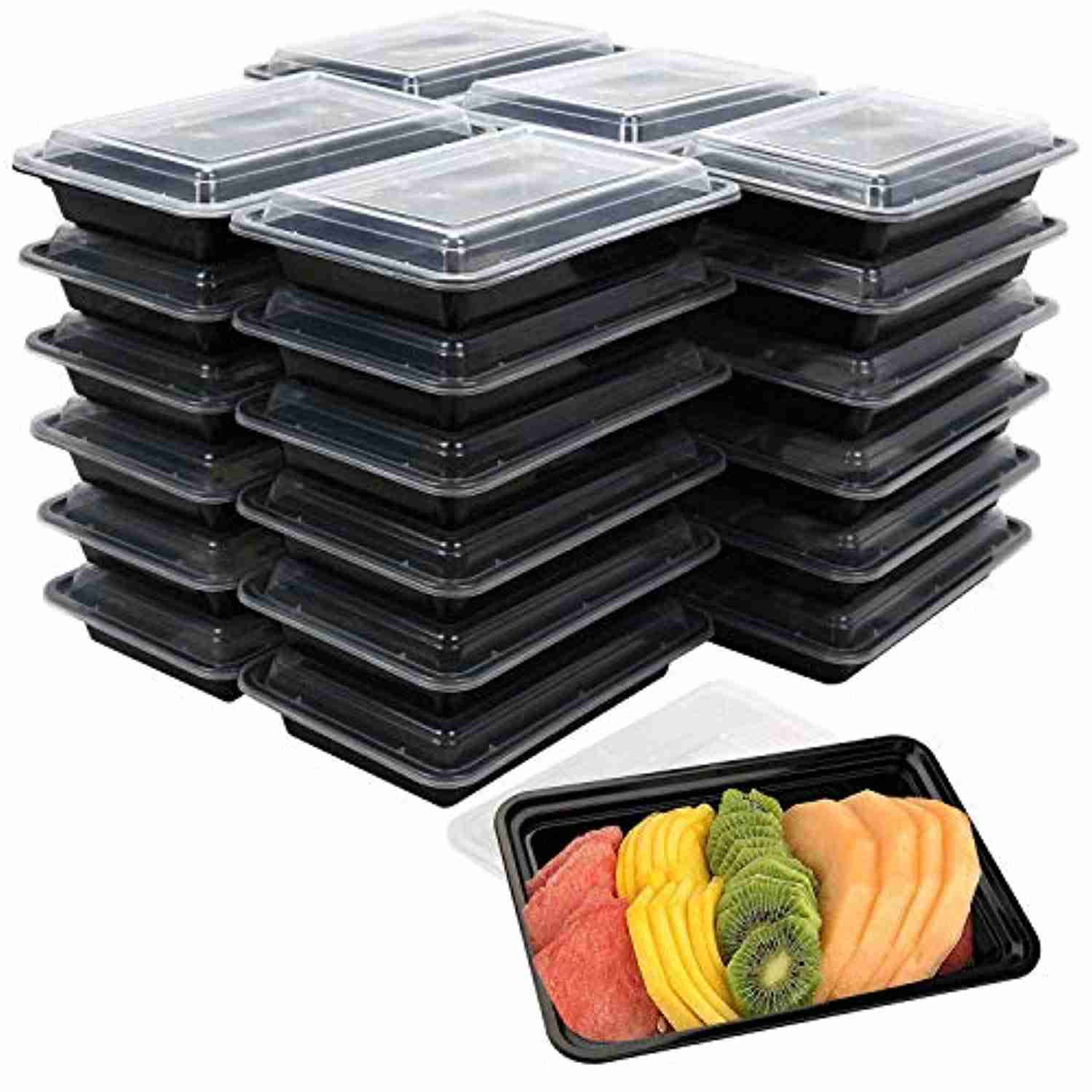 [30 Pack] Becozier Meal Prep Containers - Stackable Bento Lunch Box with Lids, FDA Approved, Freezer & Microwave Safe