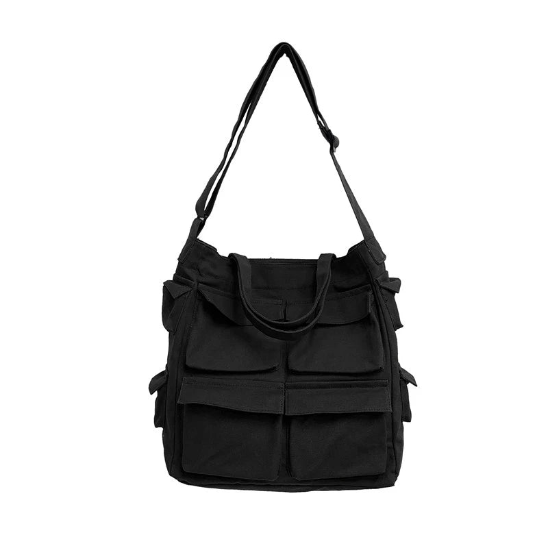 Lkblock Fashion Unisex Canvas Tote Bag with Zipper Closure