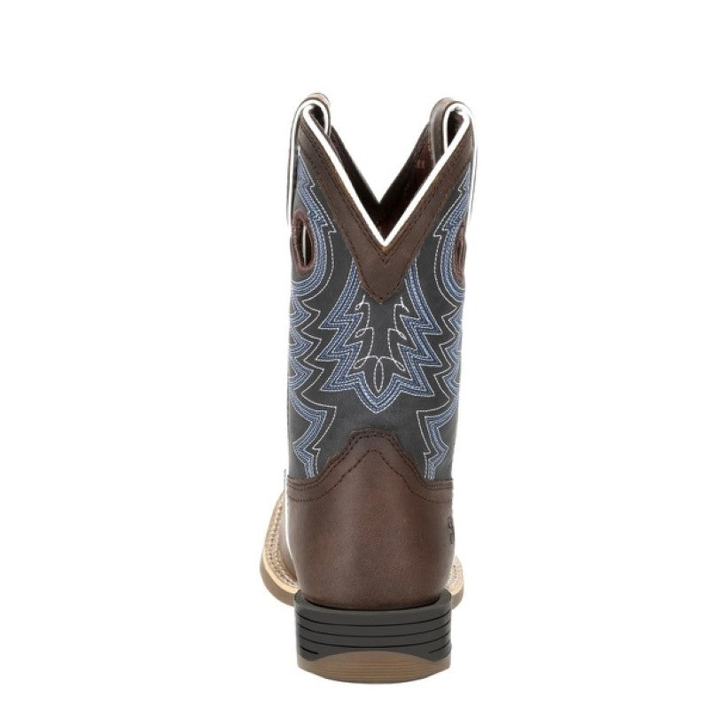 Durango Lil Rebel Pro Little Kids Western Boots - Belgian Brown/Denim Blue