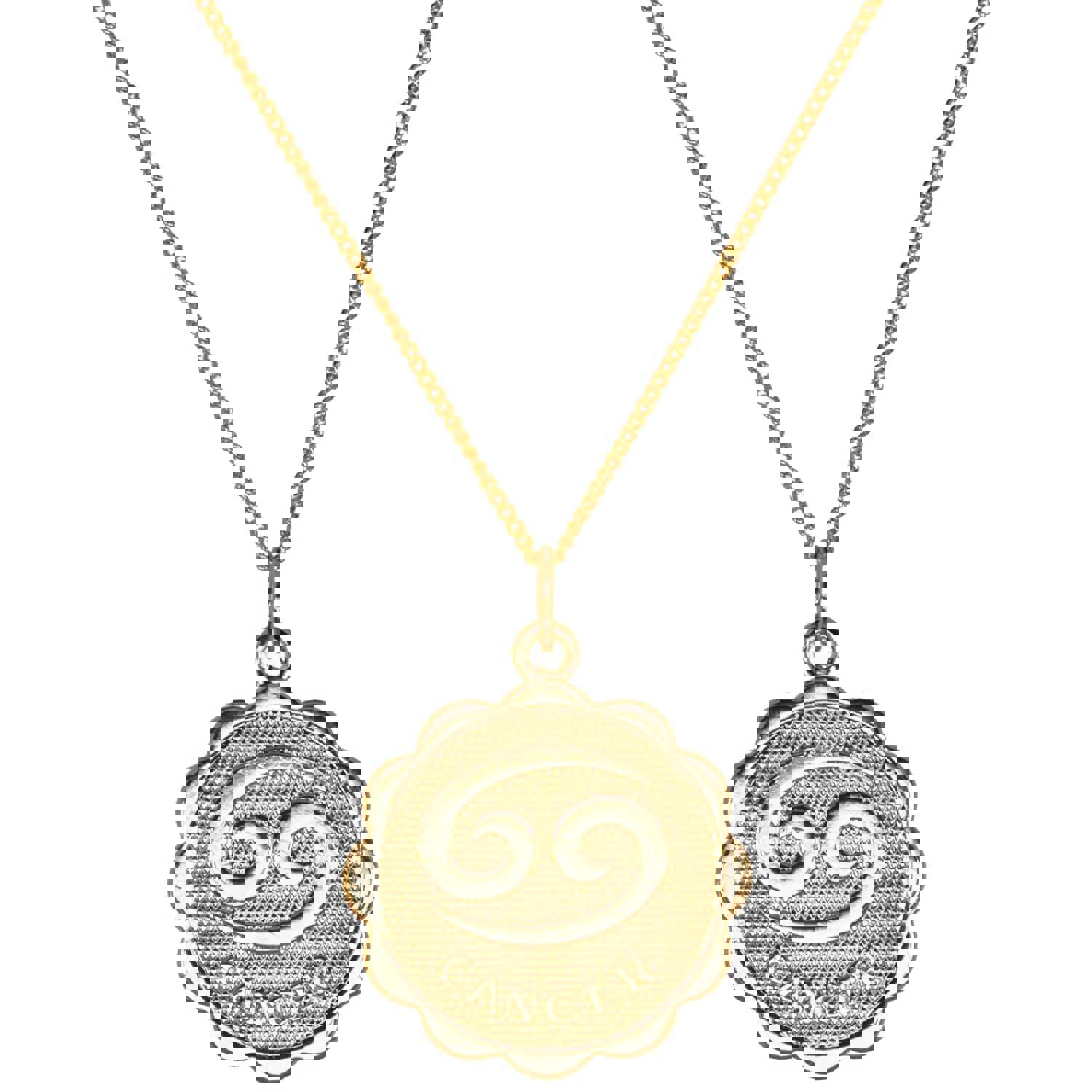 Zodiac Medallion Necklace - 14k Gold Filled with Extra Fine Link Chain