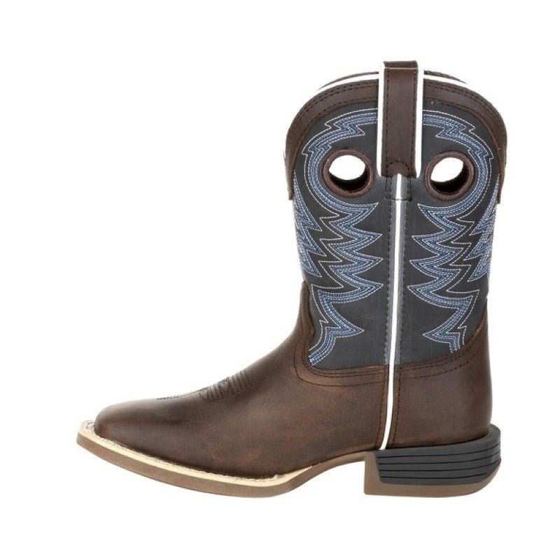 Durango Lil Rebel Pro Little Kids Western Boots - Belgian Brown/Denim Blue