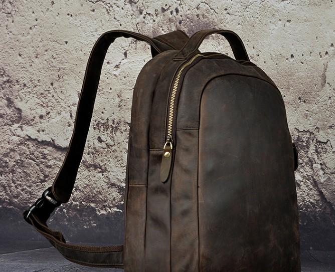 Cool Vintage Leather Men's Backpack - Durable Travel & School Satchel