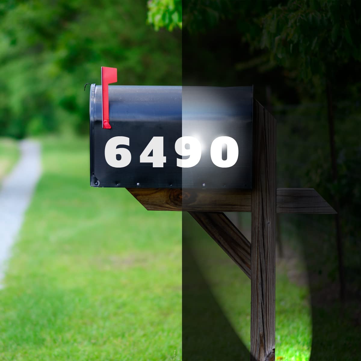 VWAQ Reflective Mailbox Decals 5 Sets - Numbers 0-9 Die Cut Stickers - Self Adhesive Weather Proof Vinyl for Home and Business