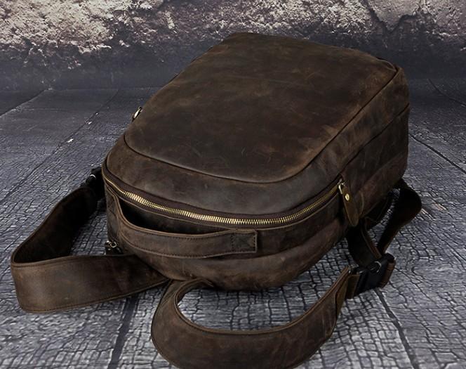 Cool Vintage Leather Men's Backpack - Durable Travel & School Satchel