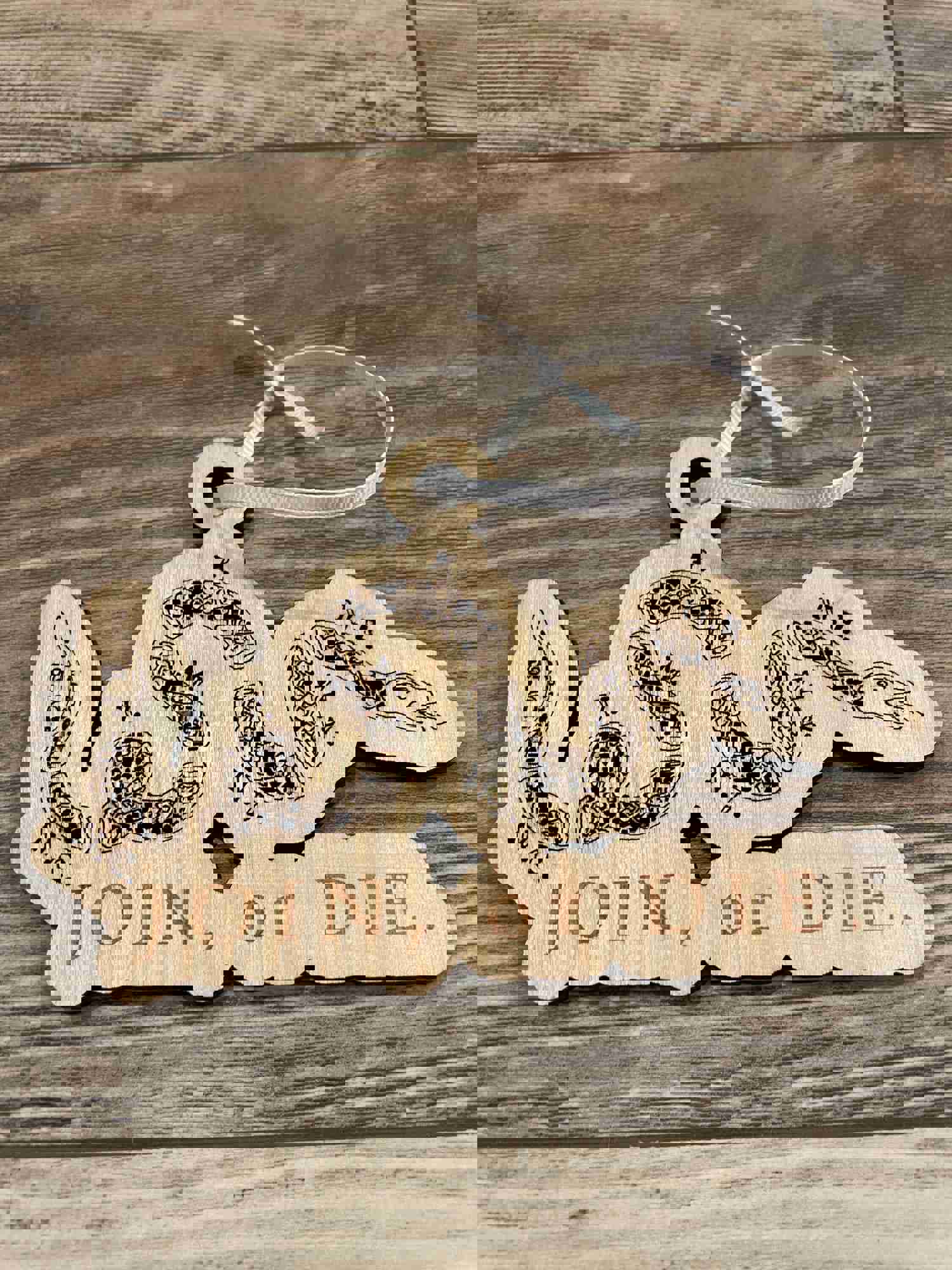 Join or Die Christmas Ornament - Patriotic Personalized Holiday Decoration