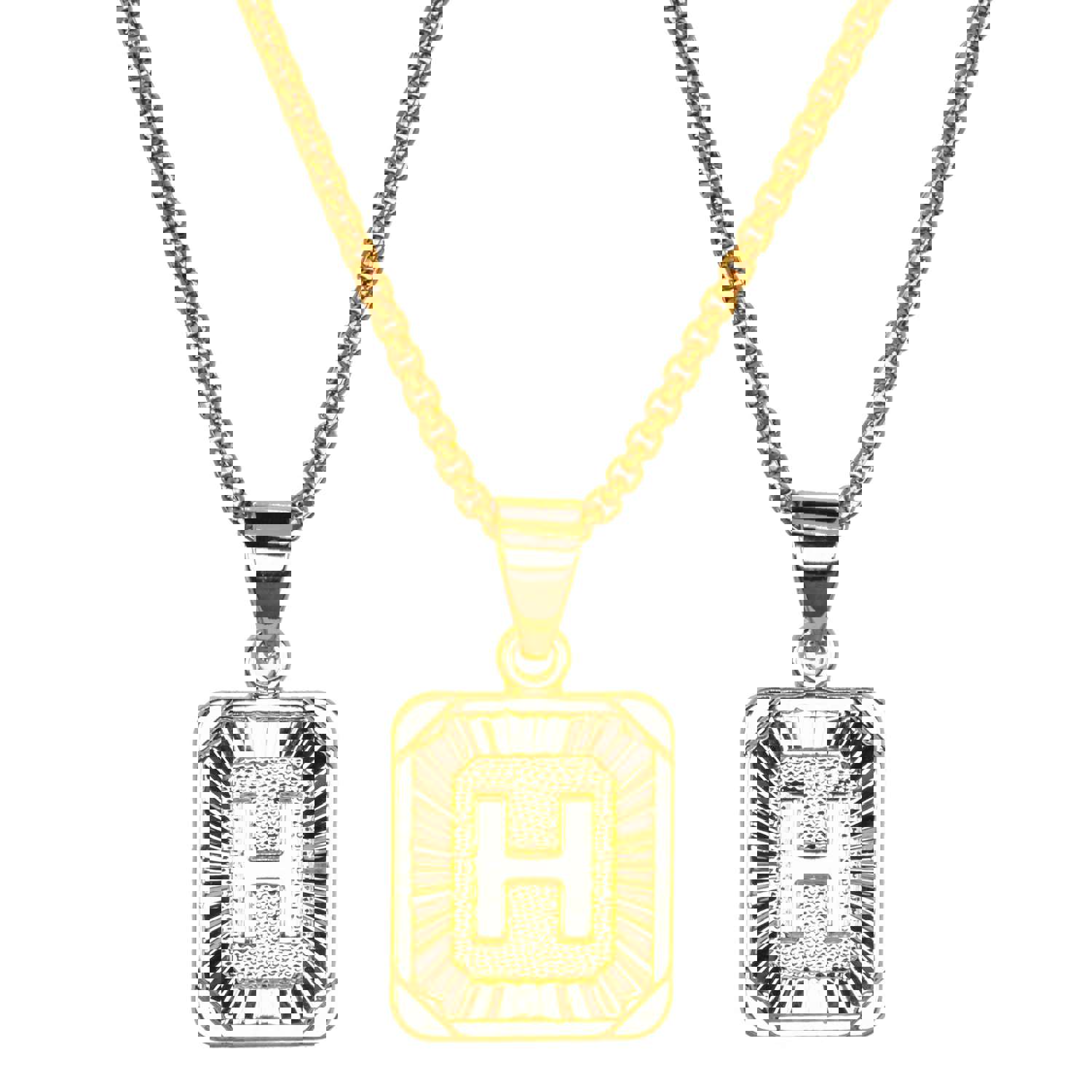 Gold Filled Initial Card Necklace - Personalized Engraved Jewelry