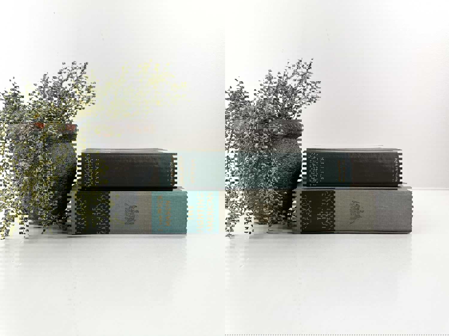Green and Gray Decorative Books for Shelf Decor