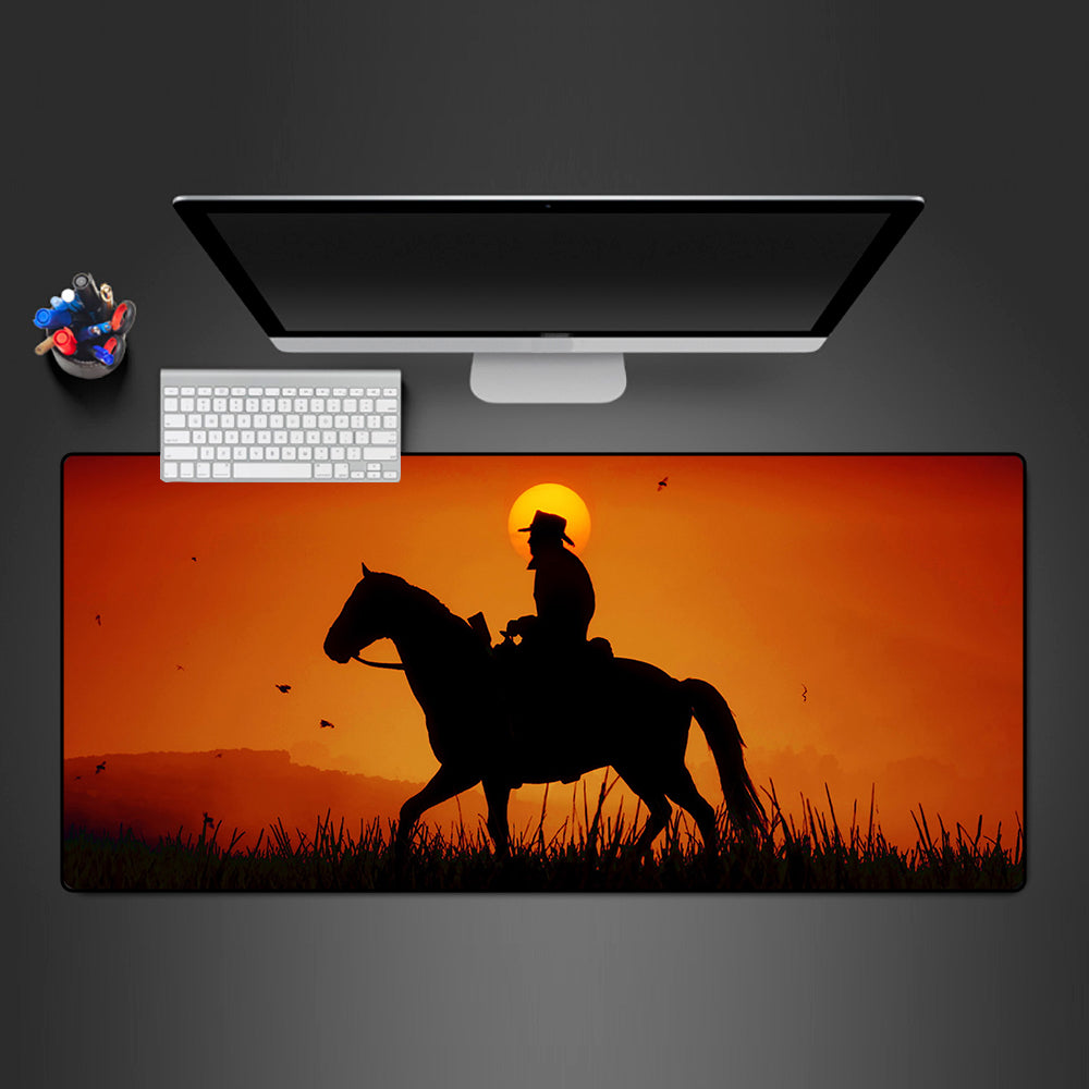 RDR2 Sunset Ride Design Gaming Mouse Pad - M-XXL Size, Computer Desk Mat