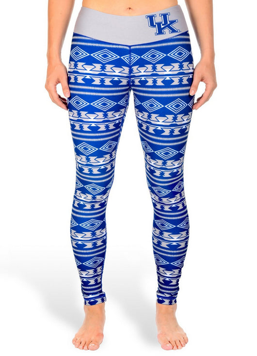 NCAA Women's Kentucky Wildcats Aztec Print Leggings, Blue