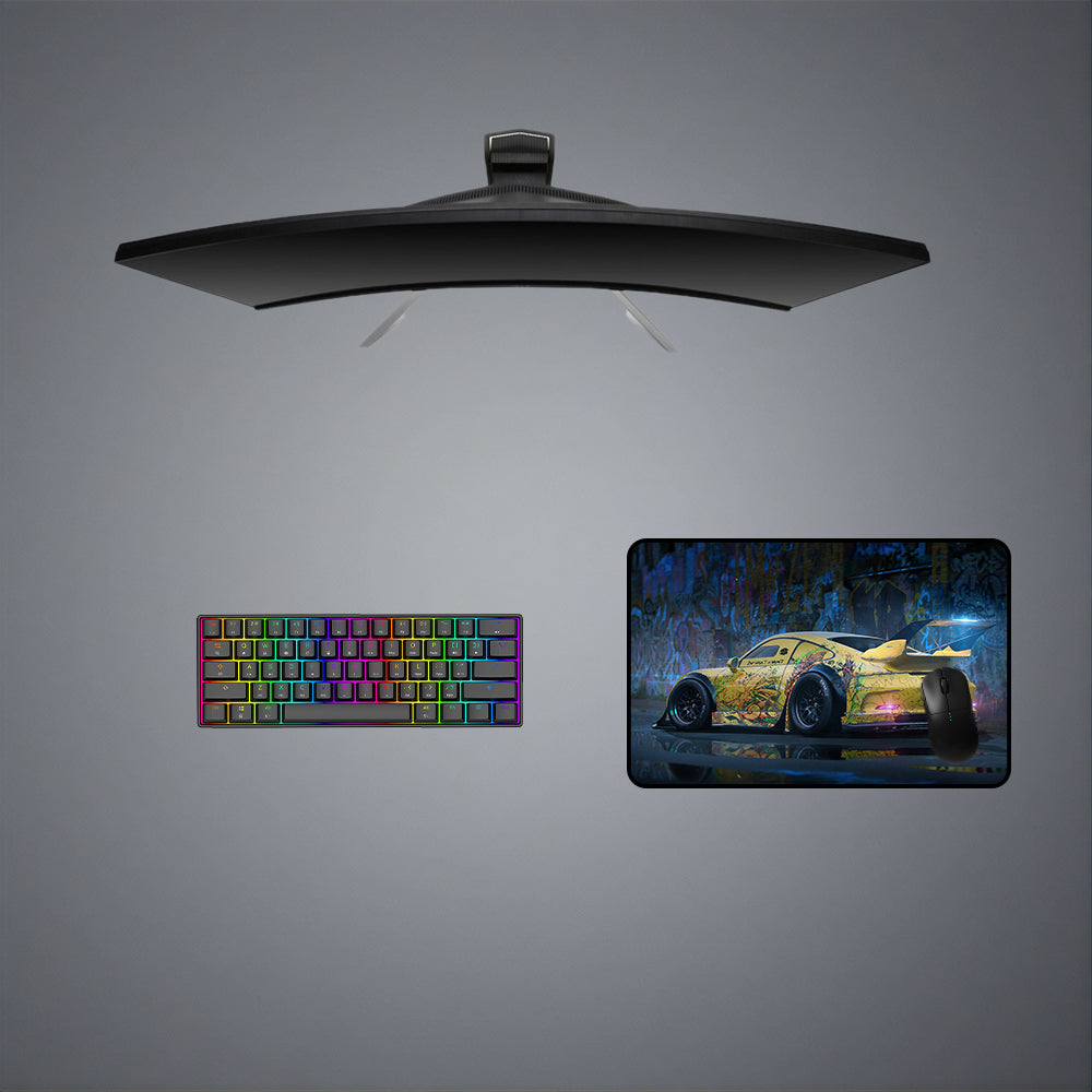 Graffiti 911 Design Gaming Mouse Pad - M-XXL Size for Computer Desk