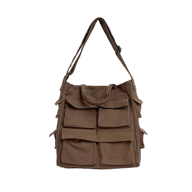 Lkblock Fashion Unisex Canvas Tote Bag with Zipper Closure
