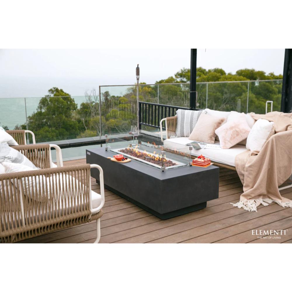 Elementi Granville 62-Inch Light/Dark Gray Rectangular Fire Pit Table