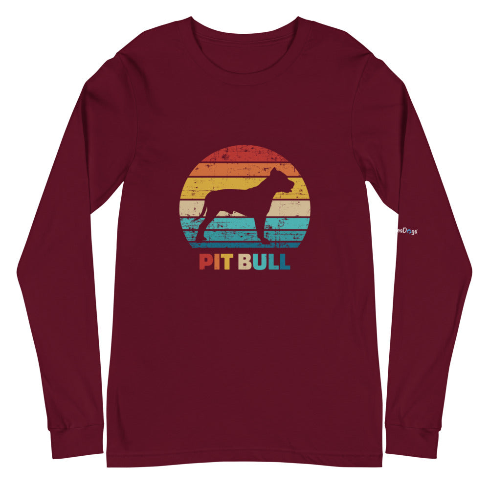 Vintage Pit Bull Long Sleeve Tee - Unisex Soft Cotton Shirt