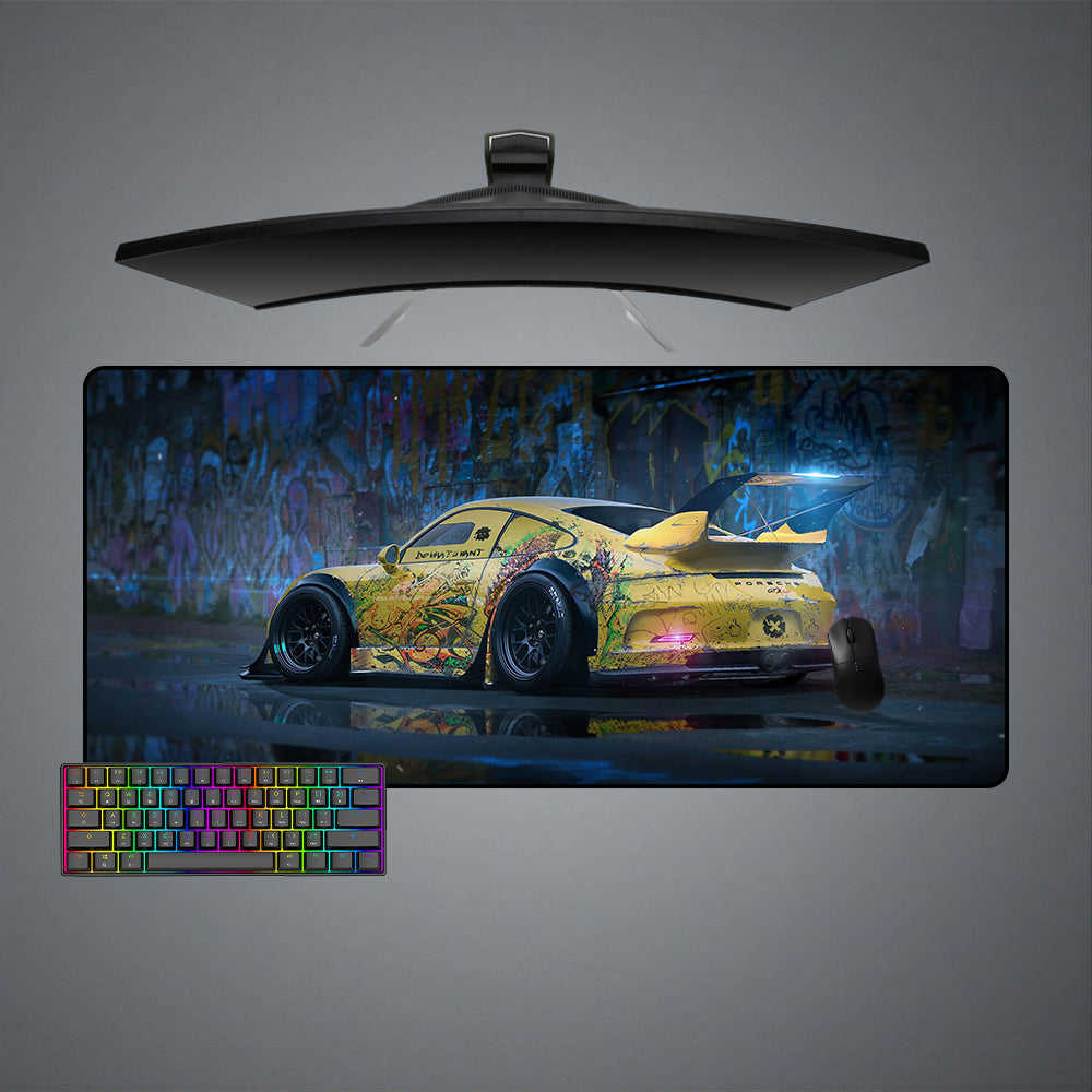 Graffiti 911 Design Gaming Mouse Pad - M-XXL Size for Computer Desk