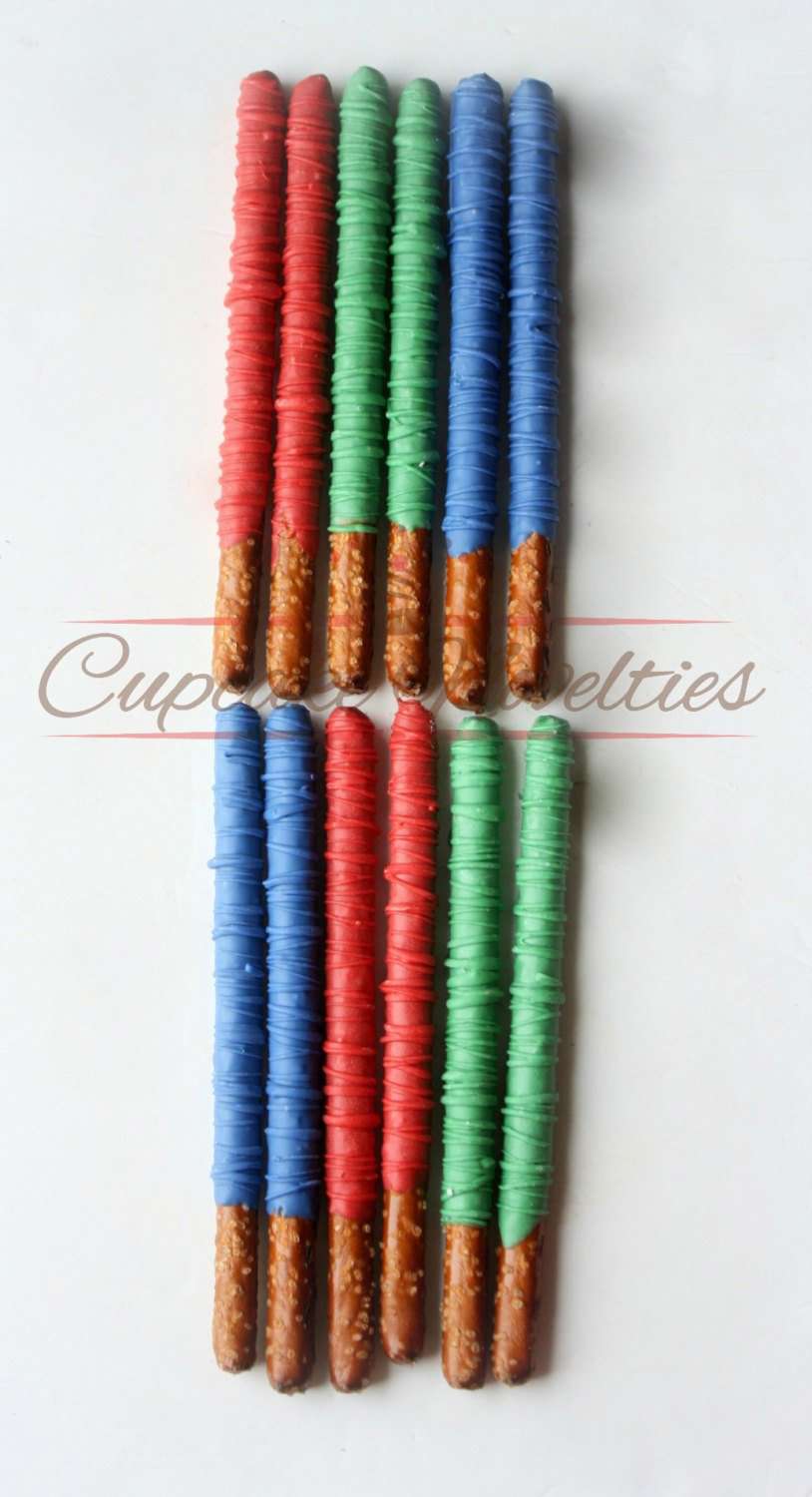 Superhero Birthday Chocolate Dipped Pretzels - Custom Party Favors