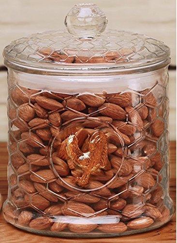 Set of 3 Country Rooster Design Glass Canisters with Lids for Kitchen or Pantry Storage