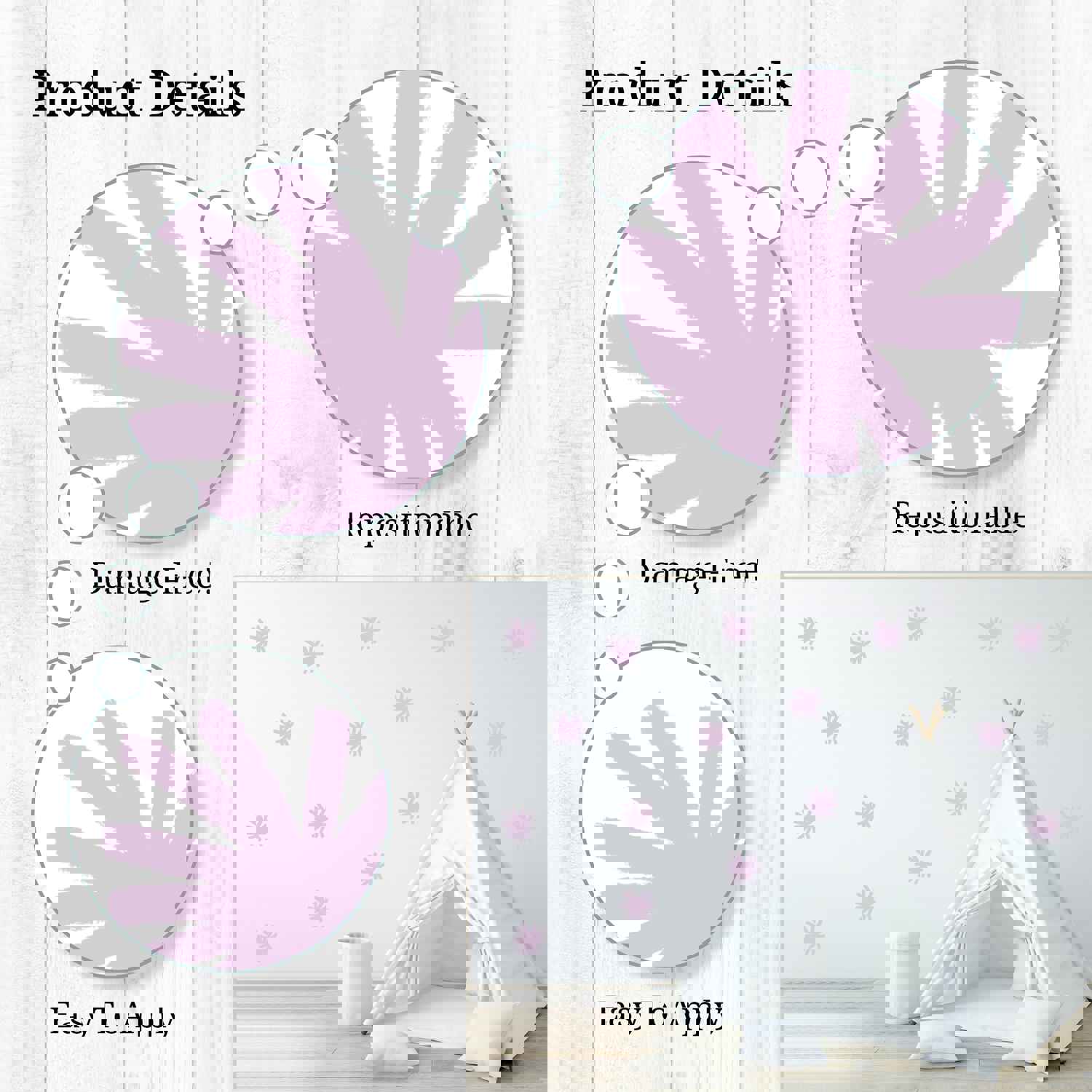 Purple Stars Wall Decals for Girls Bedroom