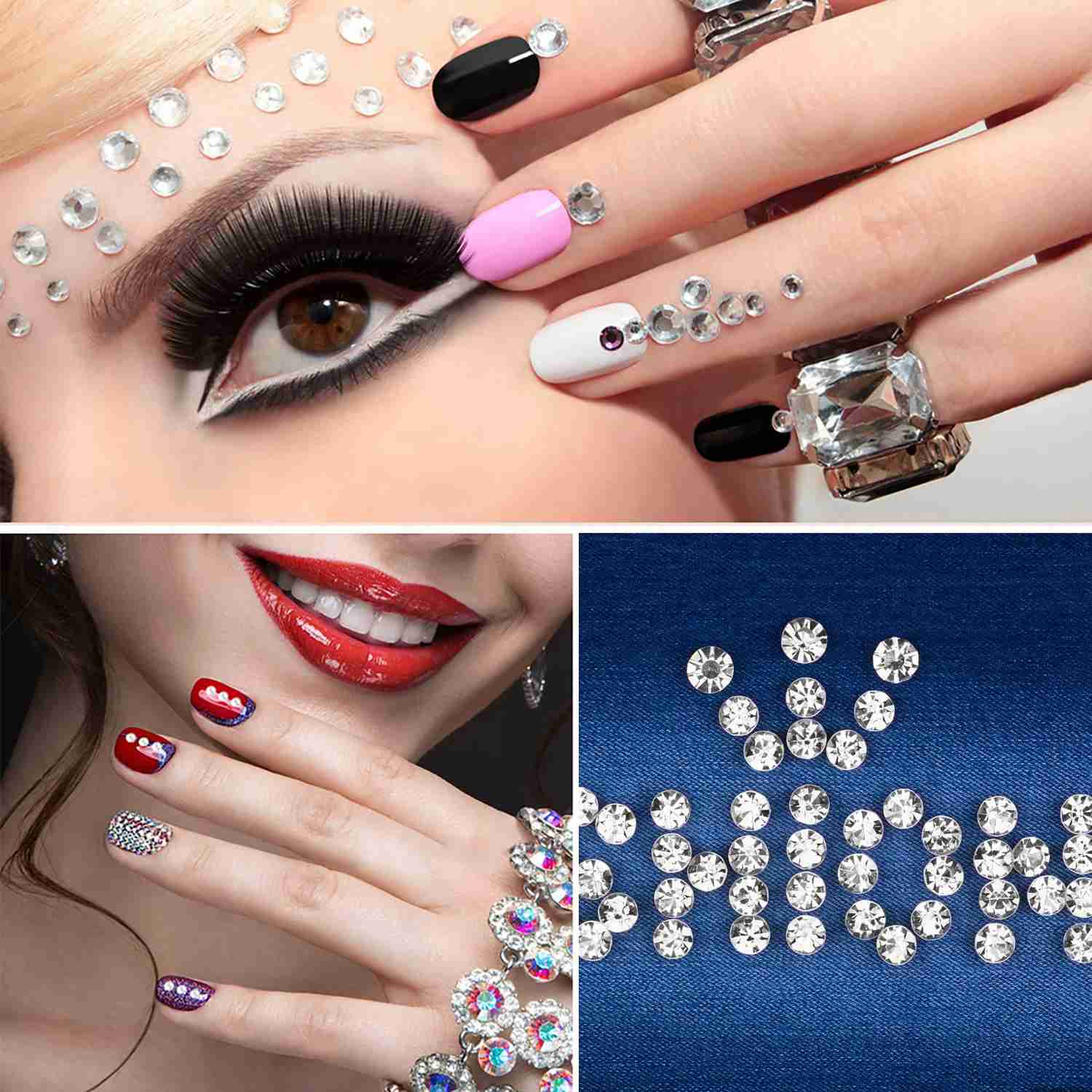 Nicpro Rhinestone Stickers 2475 PCS - Self Adhesive Face Gems for Body, Nails, and Crafts