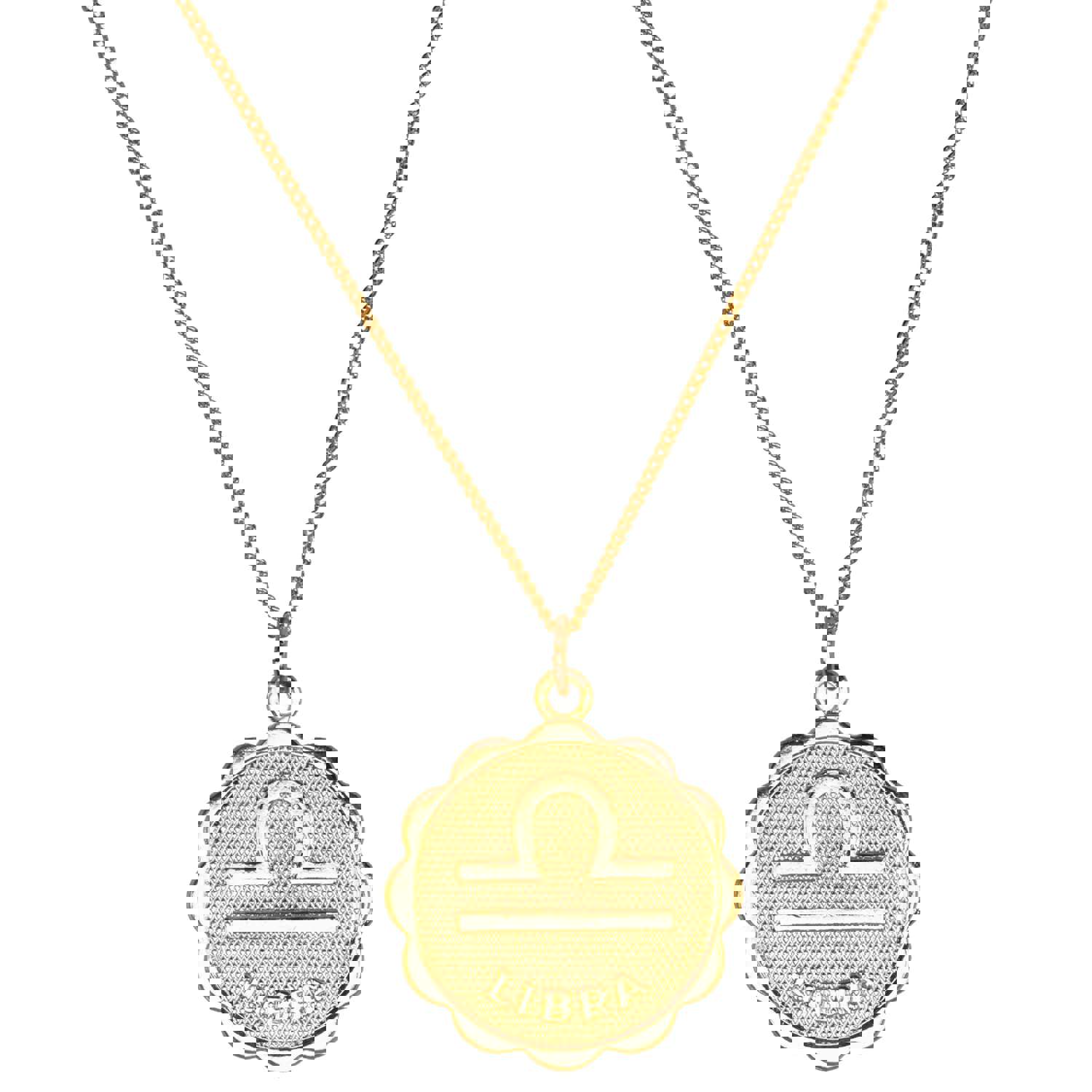 Zodiac Medallion Necklace - 14k Gold Filled with Extra Fine Link Chain