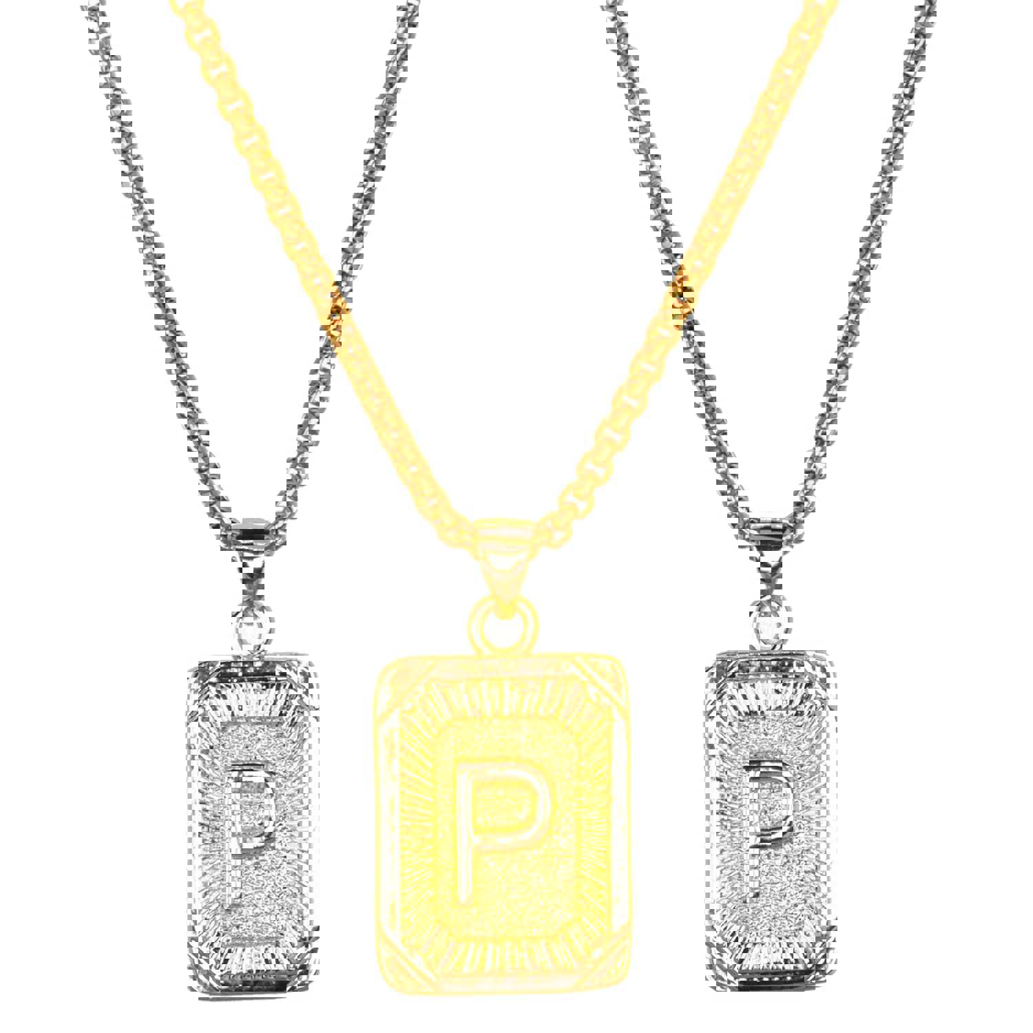 Gold Filled Initial Card Necklace - Personalized Engraved Jewelry