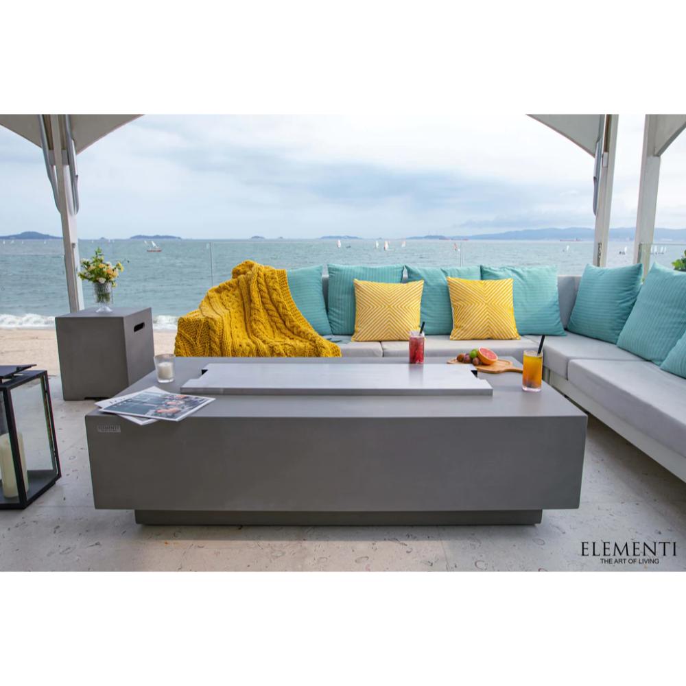 Elementi Granville 62-Inch Light/Dark Gray Rectangular Fire Pit Table