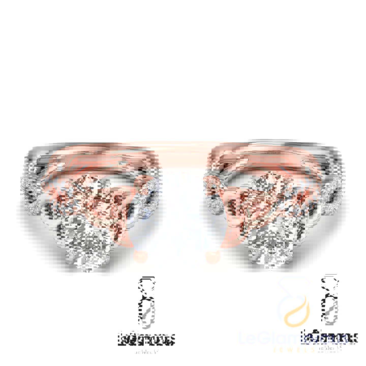 Hidden Halo Round Cut Pave Style Lab Grown Diamond Engagement Ring