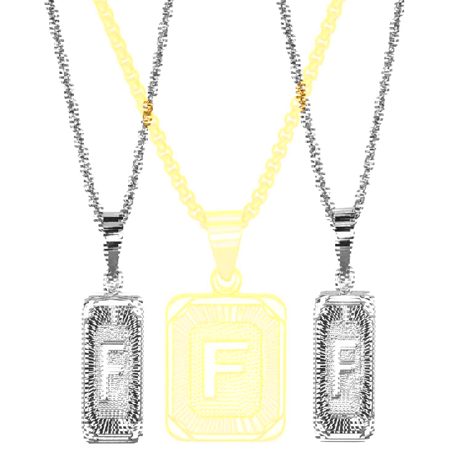 Gold Filled Initial Card Necklace - Personalized Engraved Jewelry