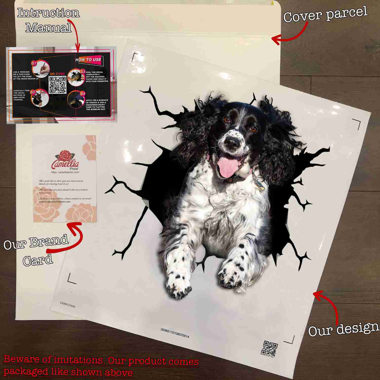 English Springer Spaniel Crack Sticker Album - Funny Quotes Laptop Decals - Best Gifts For Dad
