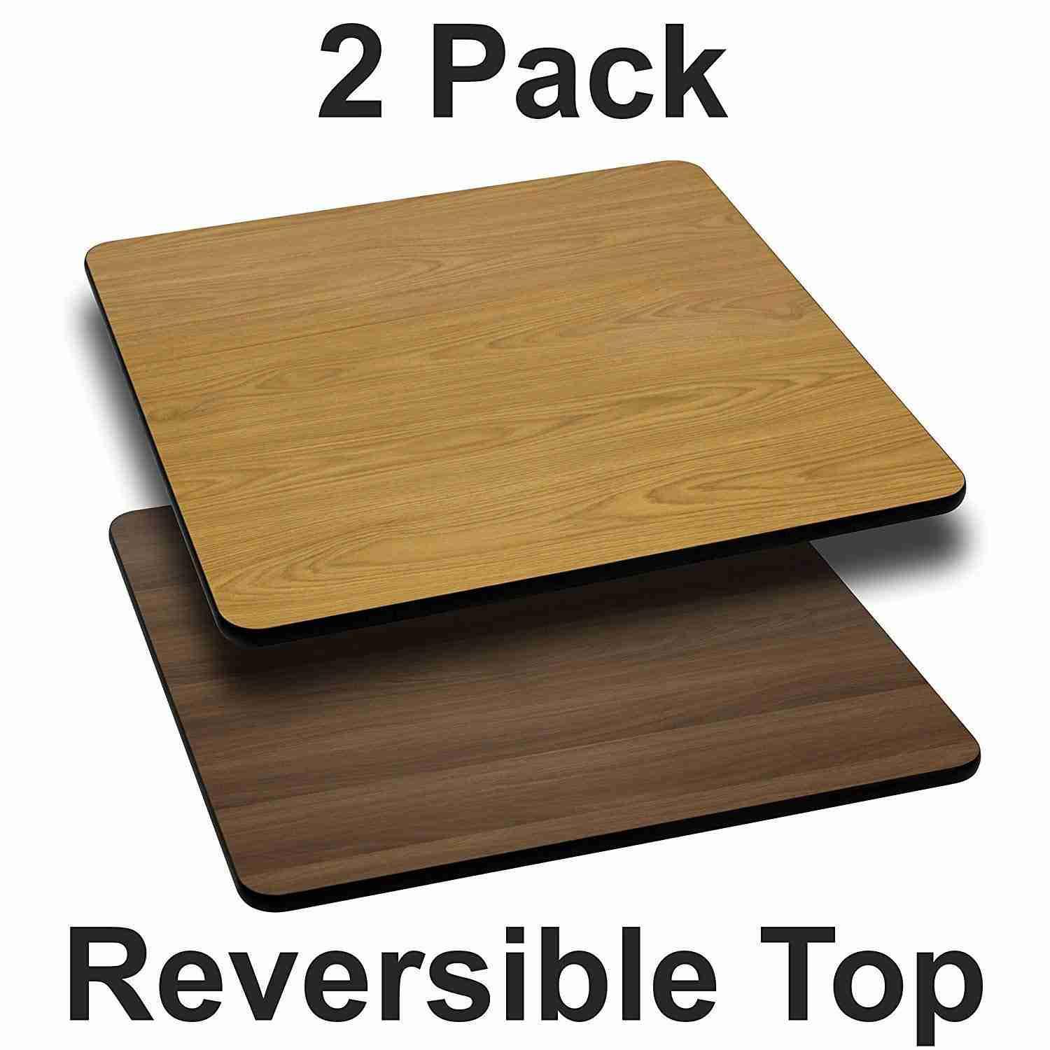 Reversible Laminate Table Top - Black/Mahogany, 36 Square