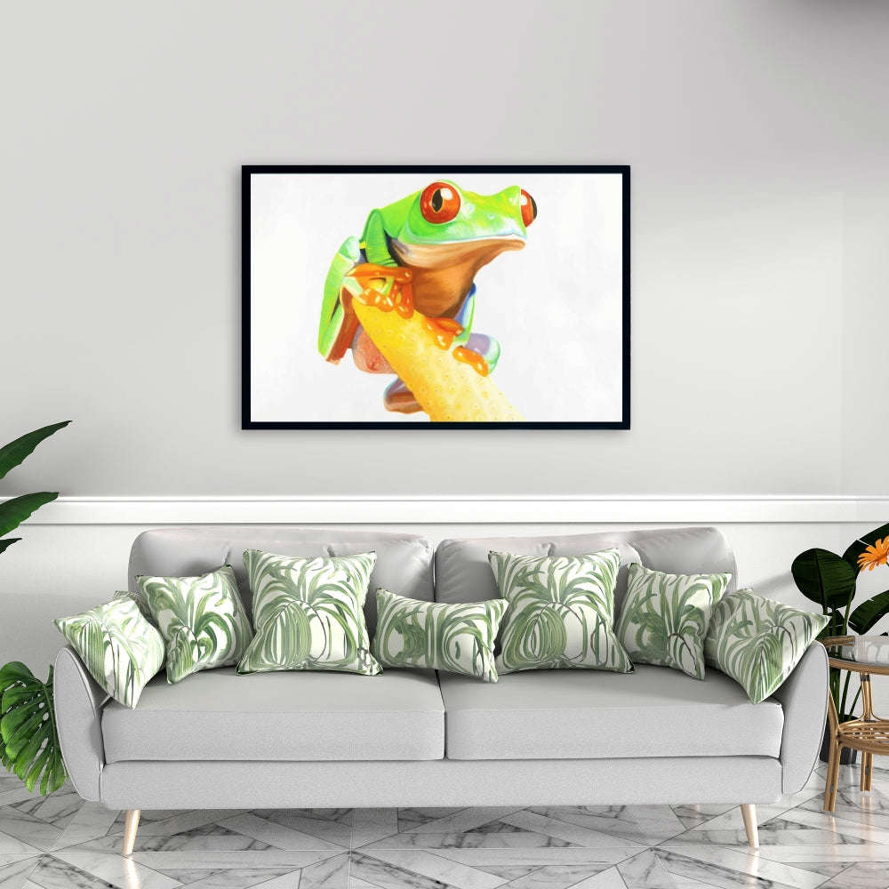 Curious Red Eyed Frog - Fine Art Gallery Wrapped Canvas 24x36