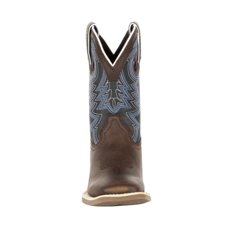 Durango Lil Rebel Pro Little Kids Western Boots - Belgian Brown/Denim Blue