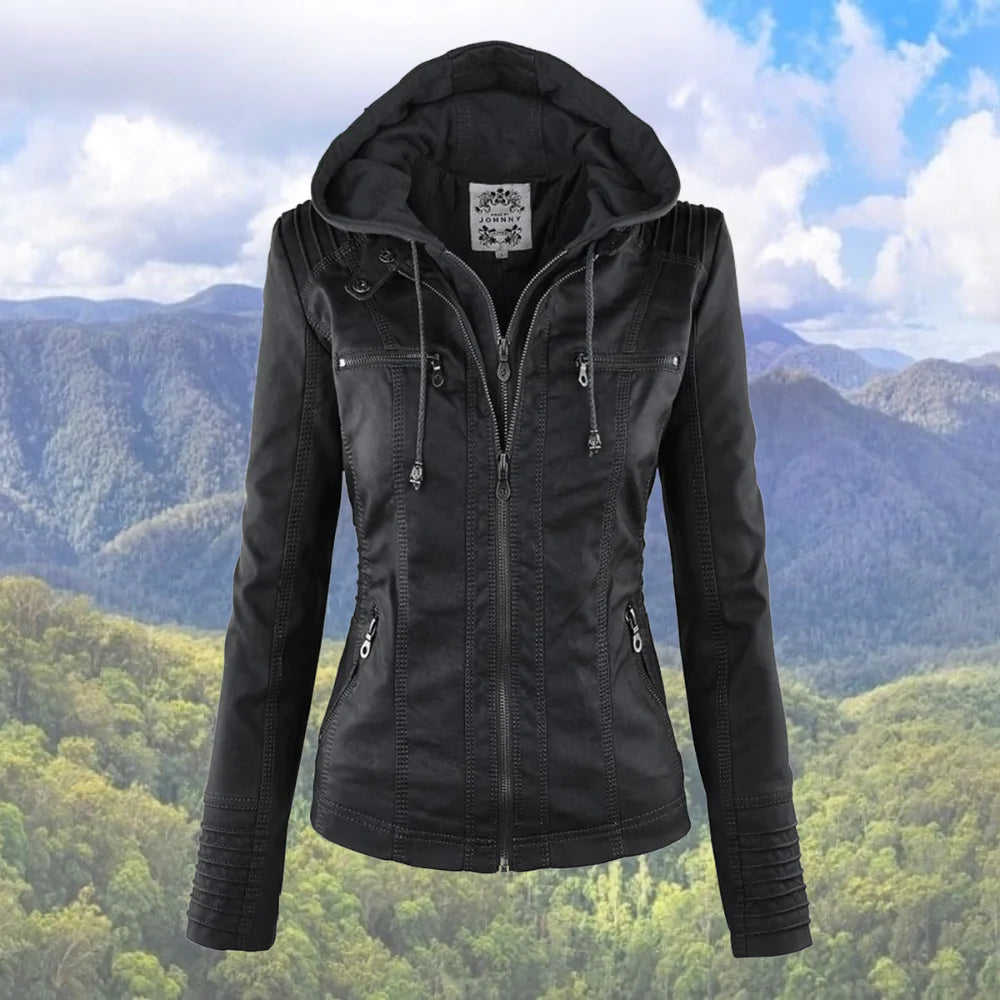 Abigail™ - Elegant Leather Hoodie Jacket for Women