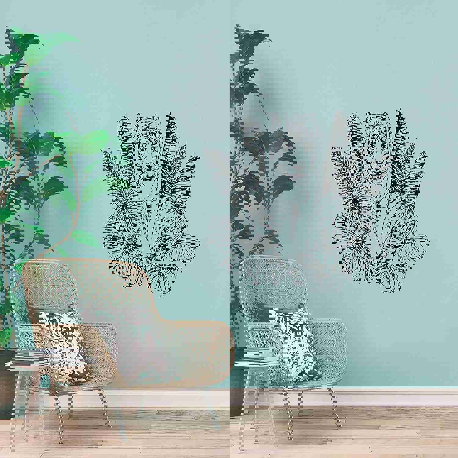 Animal Life Quote Vinyl Wall Sticker Decal - Tiger Jungle Wild Life