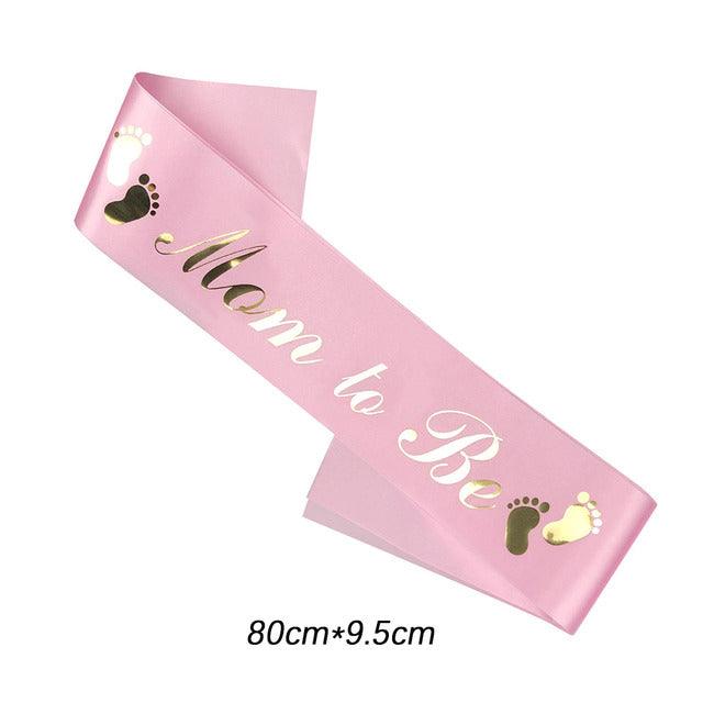 Baby Shower Decoration Birthday Strap Blue/Pink Badge Strap Set for Gender Reveal and 1st Birthday Party