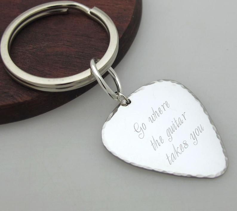 Gold Guitar Pick - Personalized Musician Gift with Custom Engraving