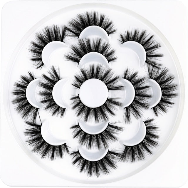 7/8/10 Pairs 3D Mink Lashes - 25mm Dramatic Volume Natural Long Silk Eyelashes
