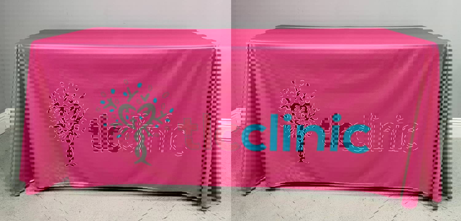 6 Custom Printed Deluxe Table Throw - All Over Print