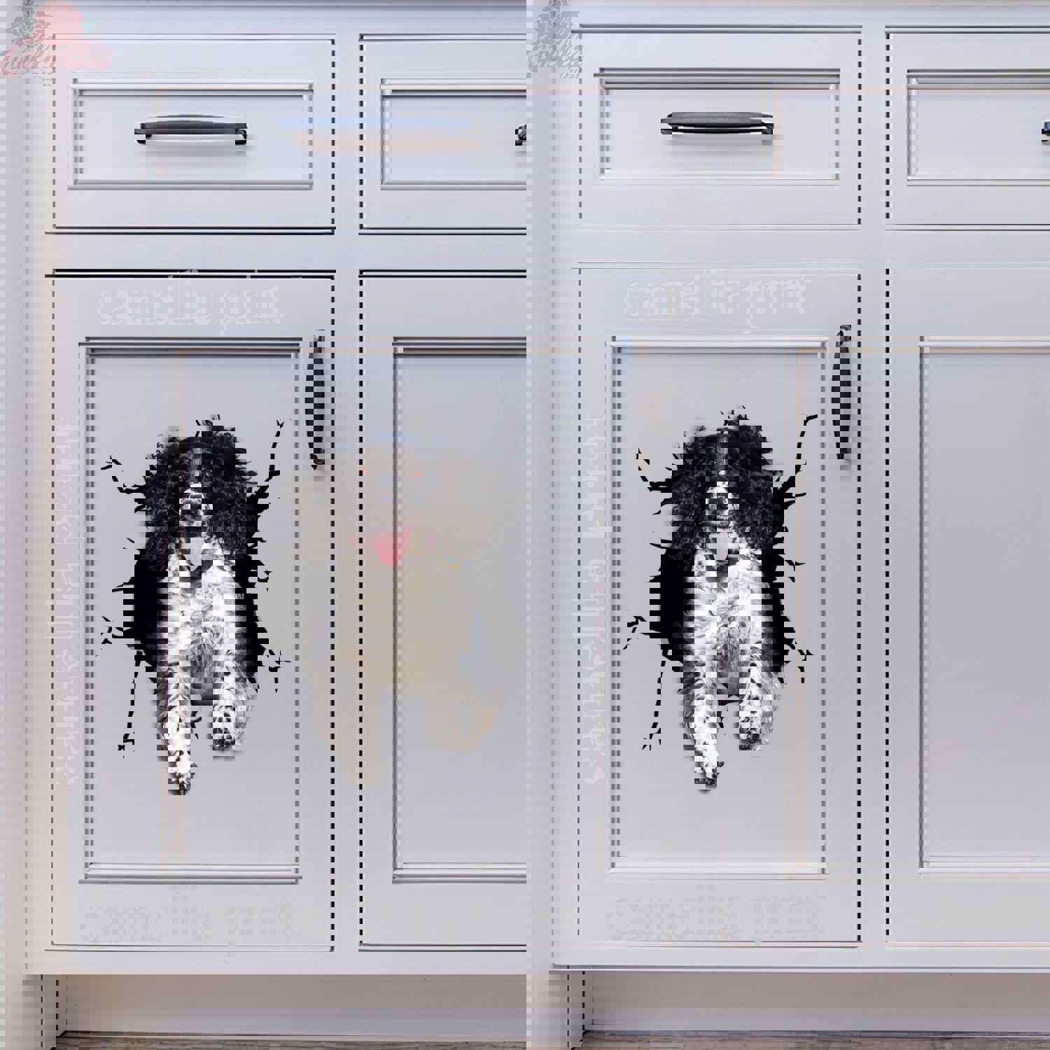 English Springer Spaniel Crack Sticker Album - Funny Quotes Laptop Decals - Best Gifts For Dad