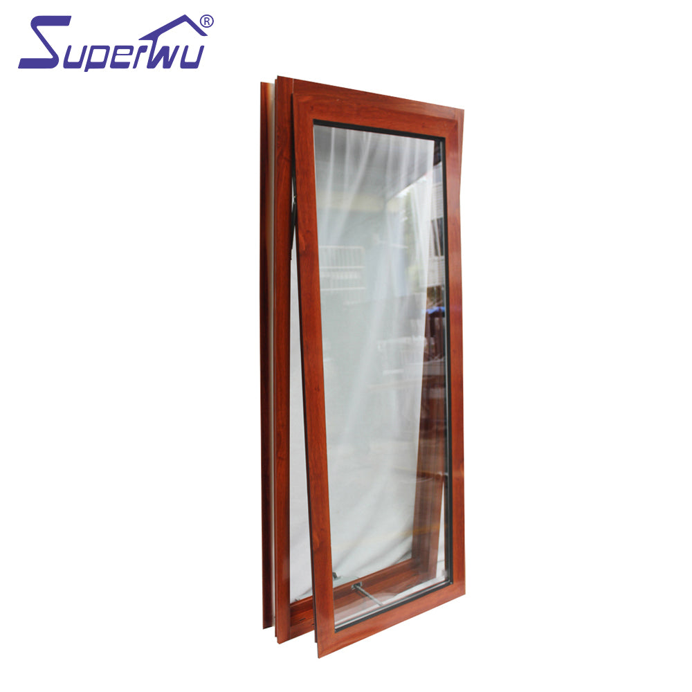 Superwu Energy Efficient Insulation Soundproof Double Glazed Aluminium Awning Windows
